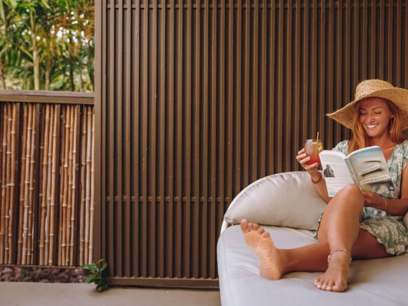 Guest relaxing on daybed